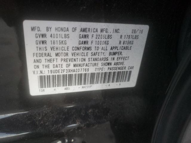 2017 ACURA ILX BASE W - 19UDE2F3XHA007769