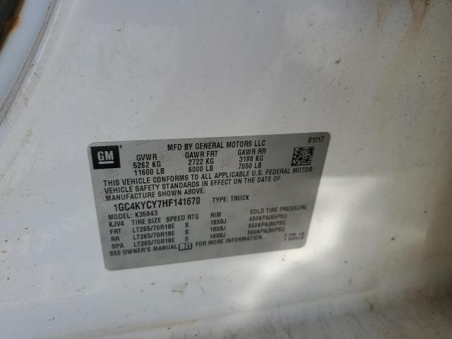 2017 CHEVROLET SILVERADO - 1GC4KYCY7HF141670