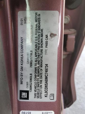 2021 CHEVROLET SPARK 1LT - KL8CD6SA8MC749734