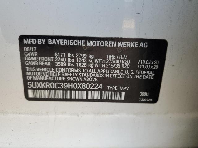 2017 BMW X5 XDRIVE3 - 5UXKR0C39H0X80224