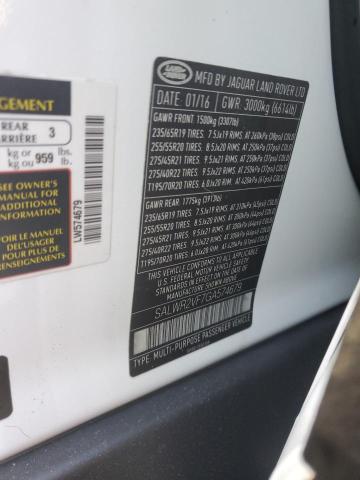 2016 LAND ROVER RANGE ROVE - SALWR2VF7GA574679