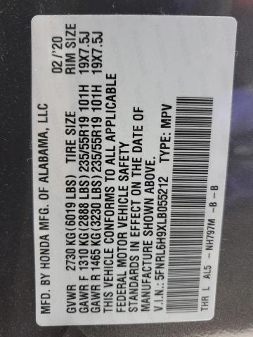 2020 HONDA ODYSSEY EL 5FNRL6H9XLB055212