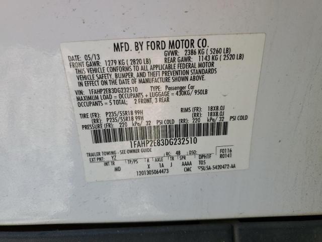 VIN 1FAHP2E83DG232510 2013 FORD ALL MODELS no.12