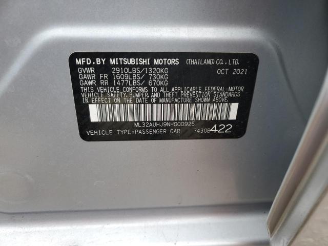 2022 MITSUBISHI MIRAGE ES - ML32AUHJ9NH000925