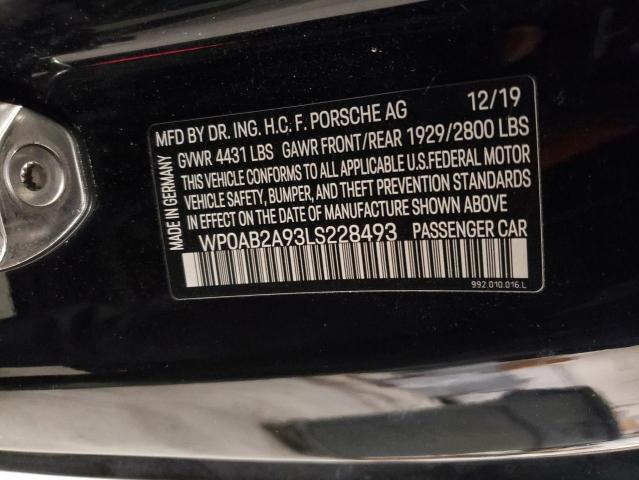 2020 PORSCHE 911 CARRER - WP0AB2A93LS228493