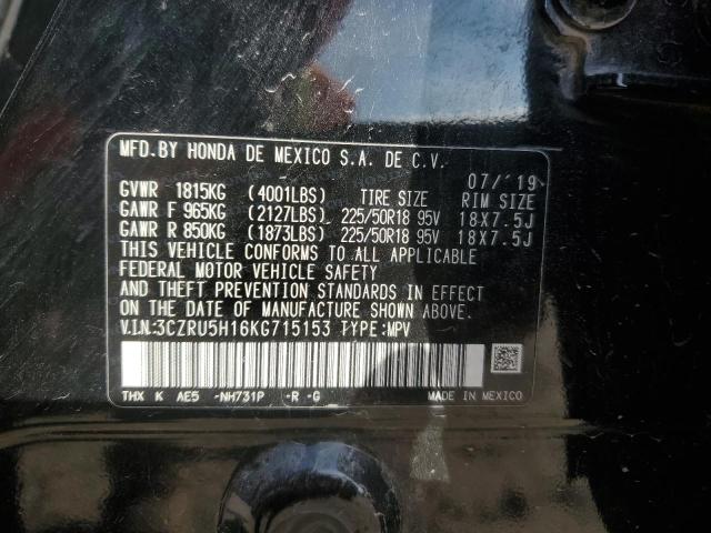 2019 HONDA HR-V SPORT - 3CZRU5H16KG715153