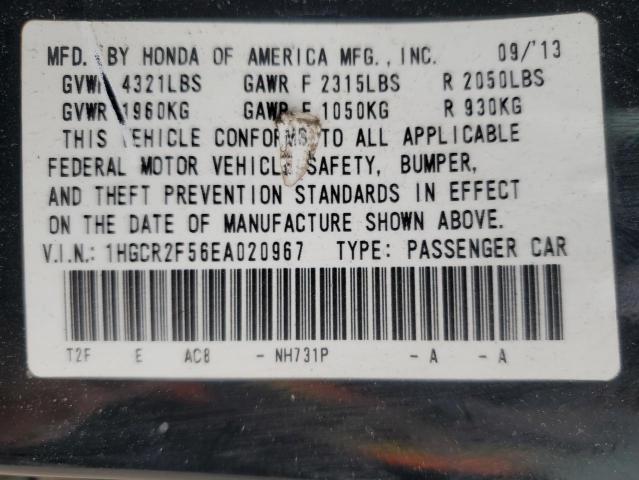 VIN 1HGCR2F56EA020967 2014 HONDA ACCORD no.12