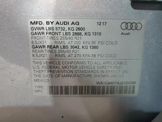 2018 AUDI SQ5 PRESTI WA1C4AFYXJ2103088