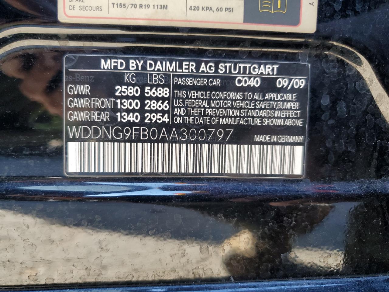 Lot #3034270155 2010 MERCEDES-BENZ S 400