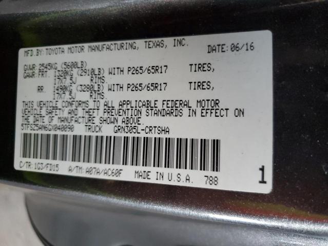 2016 TOYOTA TACOMA ACC - 5TFSZ5AN6GX040090