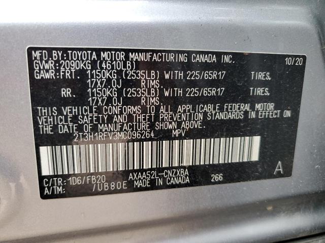 VIN 2T3H1RFV3MC096264 2021 TOYOTA RAV4 no.13