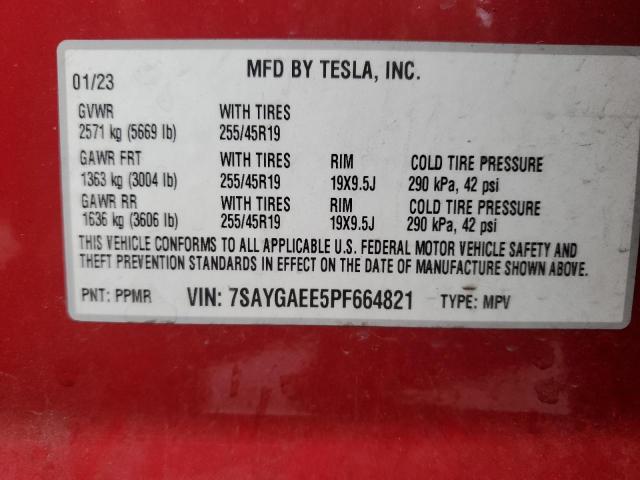 2023 TESLA MODEL Y - 7SAYGAEE5PF664821