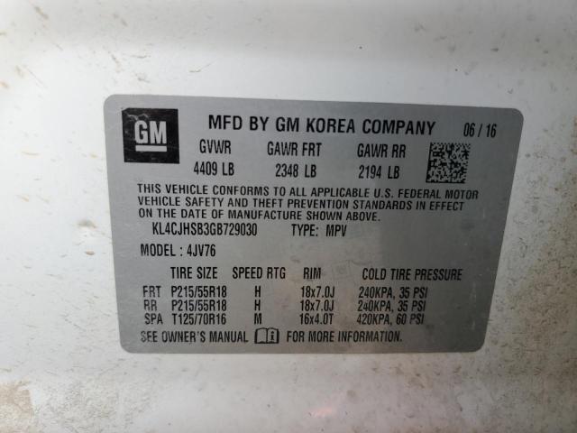2016 BUICK ENCORE PRE - KL4CJHSB3GB729030
