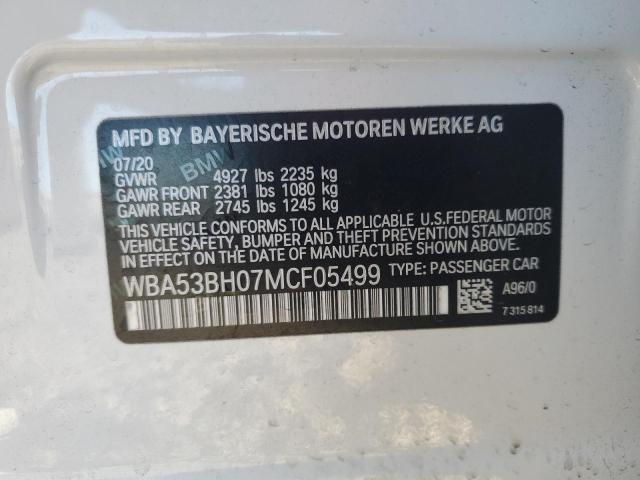 2021 BMW 530 I - WBA53BH07MCF05499