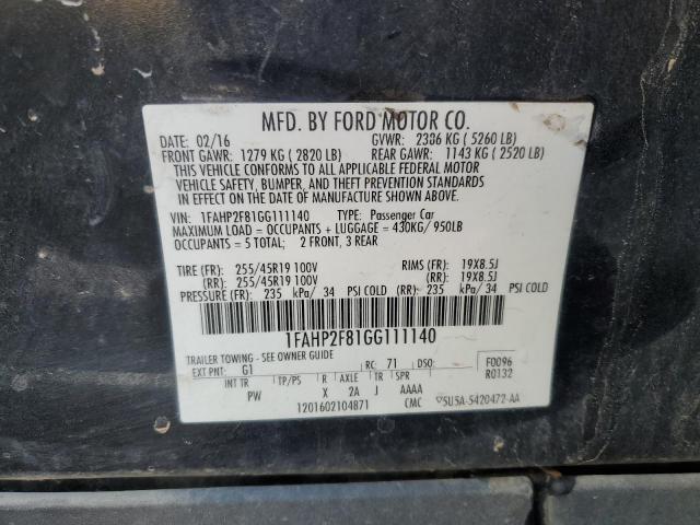 2016 FORD TAURUS LIM - 1FAHP2F81GG111140