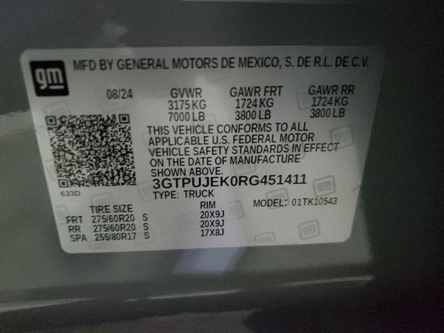 2024 GMC SIERRA K15 - 3GTPUJEK0RG451411