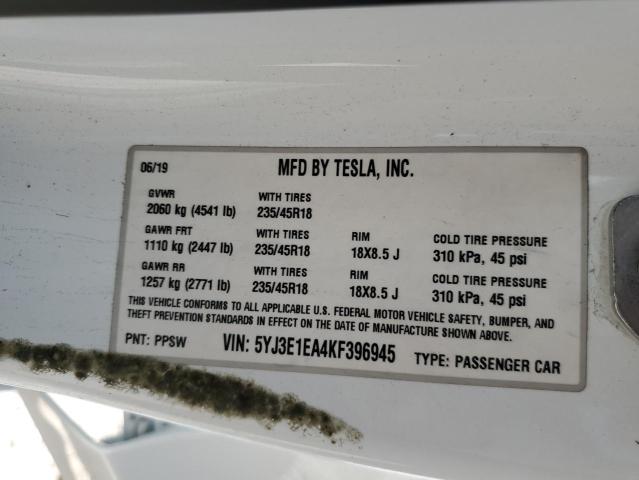 2019 TESLA MODEL 3 - 5YJ3E1EA4KF396945