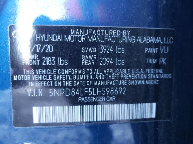 VIN 5NPD84LF5LH598692 2020 HYUNDAI ELANTRA no.12