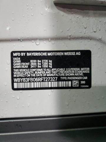 2024 BMW I4 XDRIVE WBY83FB06RFT27327