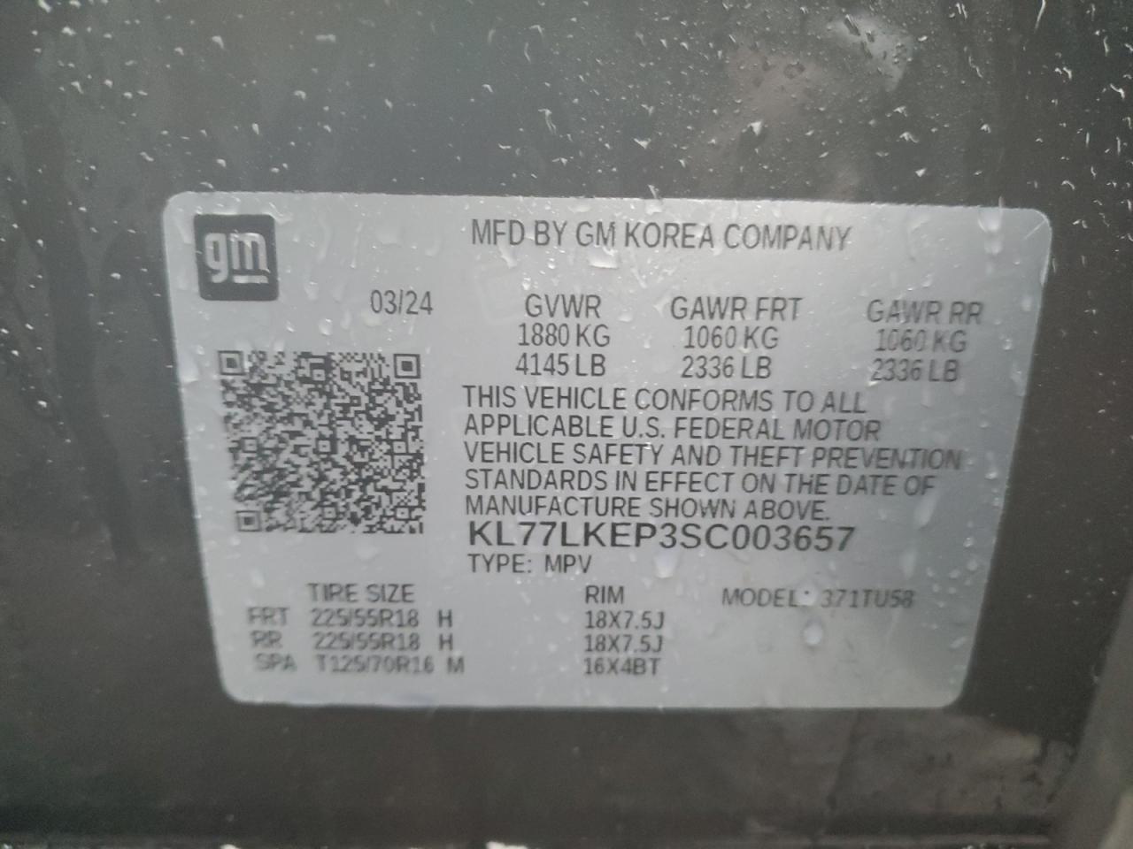 Lot #3049495624 2025 CHEVROLET TRAX ACTIV