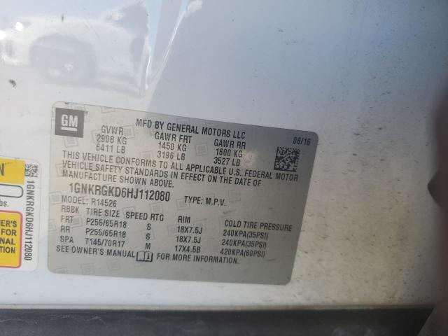 2017 CHEVROLET TRAVERSE L - 1GNKRGKD6HJ112080