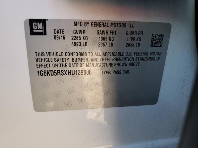 2017 CADILLAC CT6 LUXURY - 1G6KD5RSXHU139008