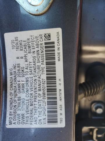 2021 HONDA CIVIC SPOR - 2HGFC2F89MH501627