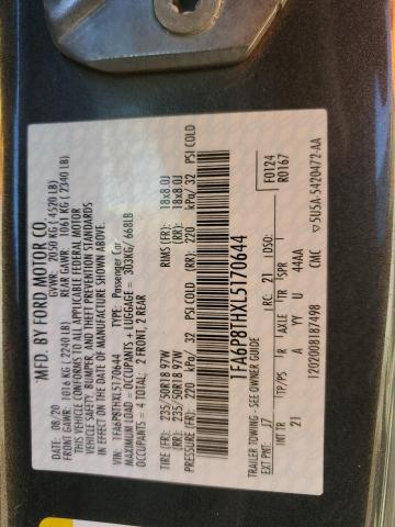 2020 FORD MUSTANG - 1FA6P8THXL5170644