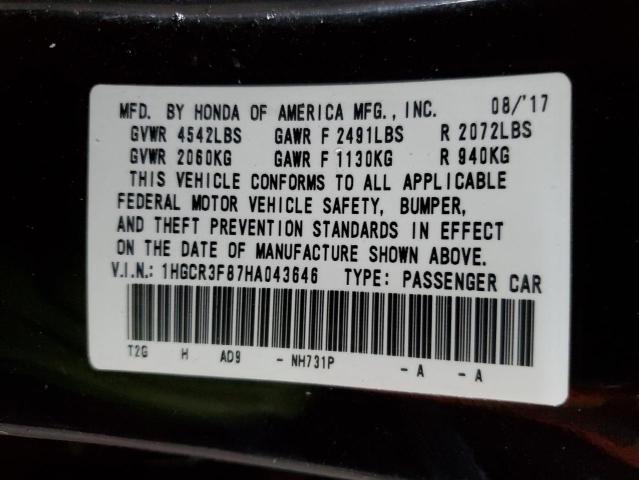 2017 HONDA ACCORD EXL - 1HGCR3F87HA043646
