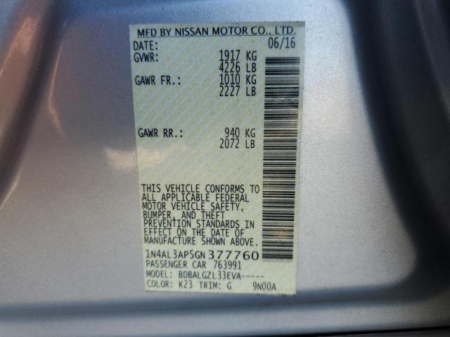 2016 NISSAN ALTIMA 2.5 - 1N4AL3AP5GN377760