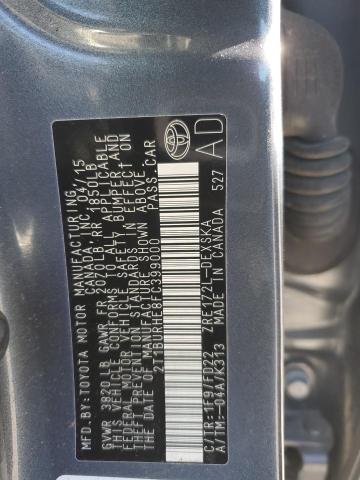 2015 TOYOTA COROLLA L - 2T1BURHE8FC399000