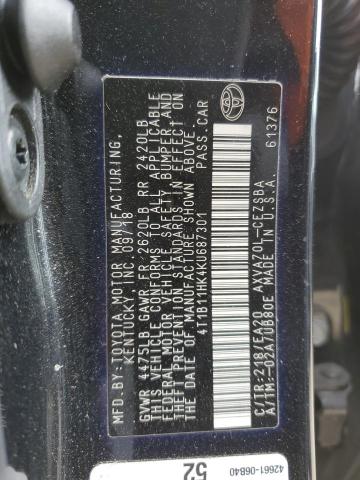 2019 TOYOTA CAMRY L - 4T1B11HK4KU687301