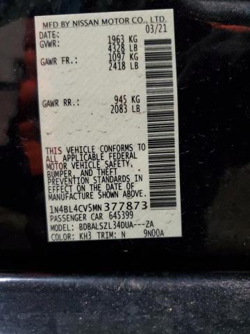 2021 NISSAN ALTIMA SR - 1N4BL4CV5MN377873