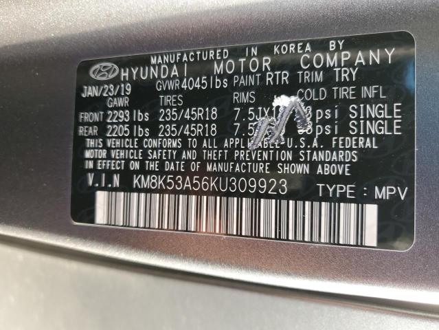 2019 HYUNDAI KONA ULTIM KM8K53A56KU309923