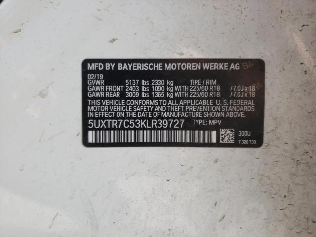2019 BMW X3 SDRIVE3 - 5UXTR7C53KLR39727