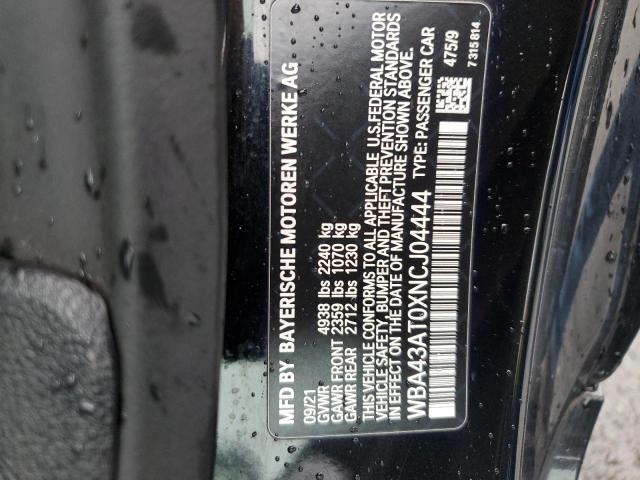 2022 BMW 430XI - WBA43AT0XNCJ04444