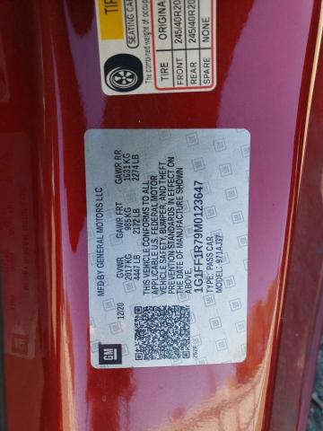 2021 CHEVROLET CAMARO LZ - 1G1FF1R79M0123647