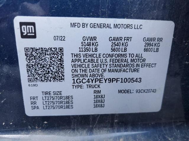 2023 CHEVROLET SILVERADO - 1GC4YPEY9PF100543