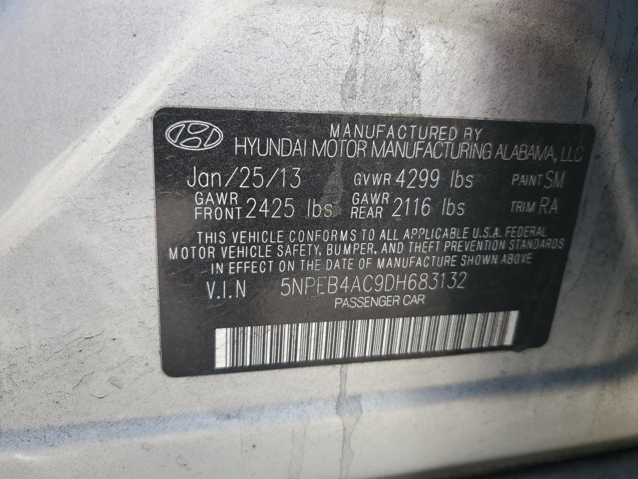 Lot #3037887268 2013 HYUNDAI SONATA GLS