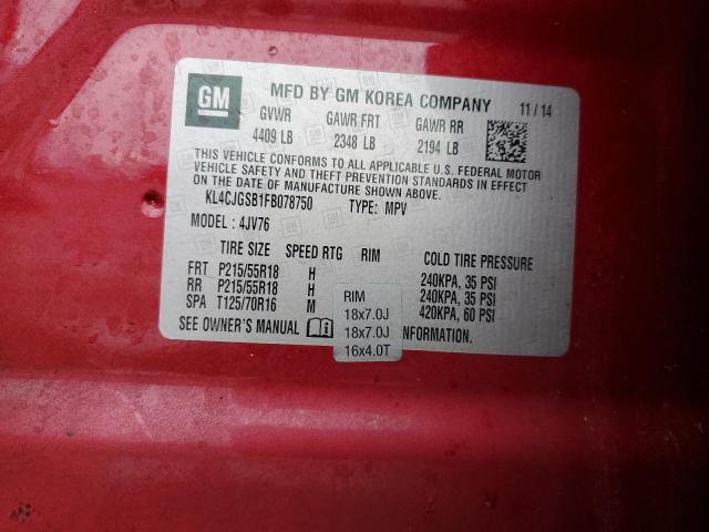 2015 BUICK ENCORE - KL4CJGSB1FB078750