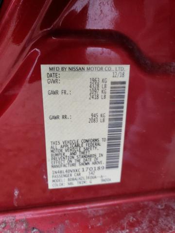 2019 NISSAN ALTIMA SV - 1N4BL4DVXKC170189