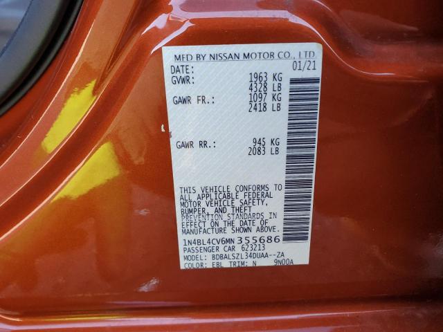 2021 NISSAN ALTIMA SR - 1N4BL4CV6MN355686