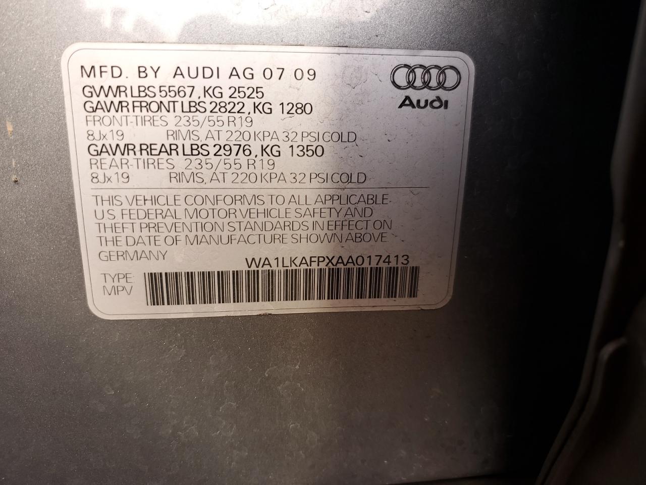 Lot #3049473676 2010 AUDI Q5 PREMIUM