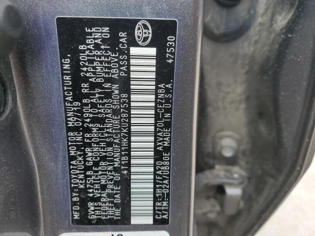 2019 TOYOTA CAMRY L - 4T1B11HK7KU287538