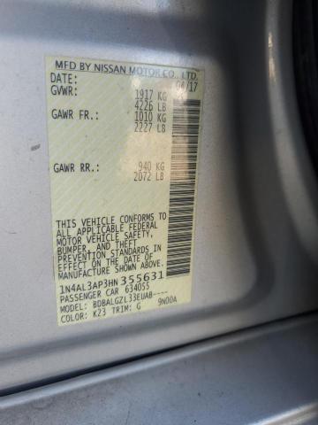 2017 NISSAN ALTIMA 2.5 - 1N4AL3AP3HN355631