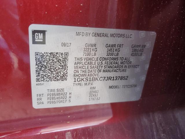 2018 GMC YUKON SLT 1GKS1BKC7JR137852