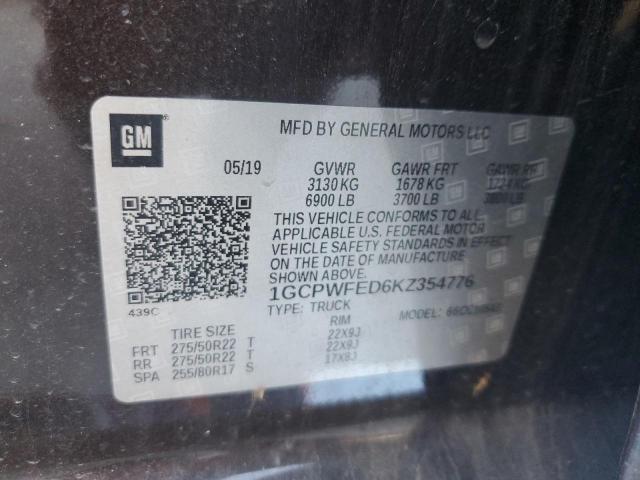 2019 CHEVROLET SILVERADO - 1GCPWFED6KZ354776