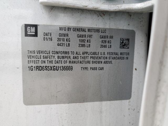 2016 CHEVROLET VOLT LTZ 1G1RD6S5XGU136669