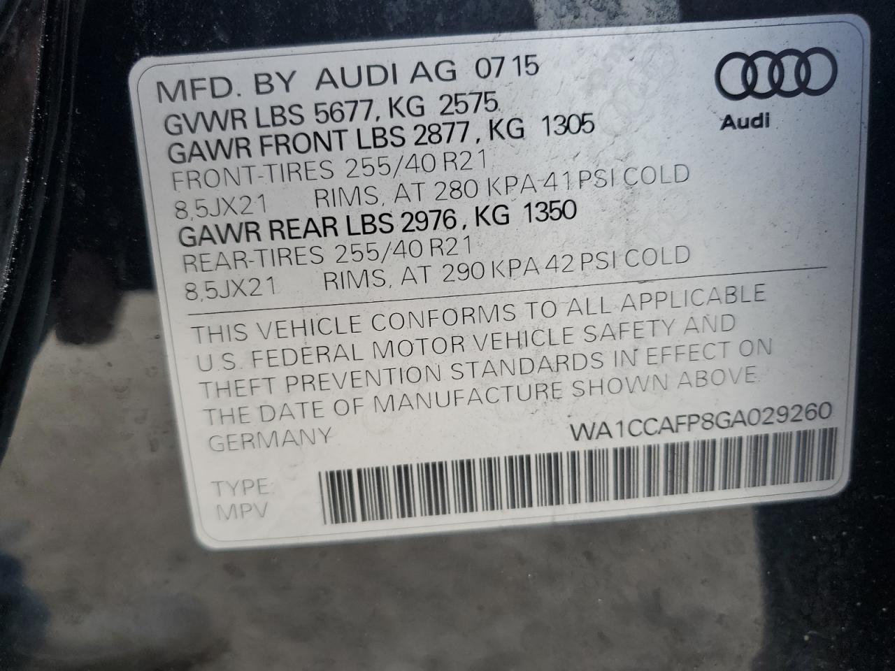 Lot #3045938238 2016 AUDI SQ5 PREMIU