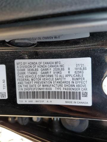 2022 HONDA CIVIC 2HGFE2F23NH518009